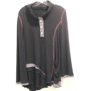 JOSEPH RIBKOFF Black Shirt Top Jacket! Gorgeous! M/L